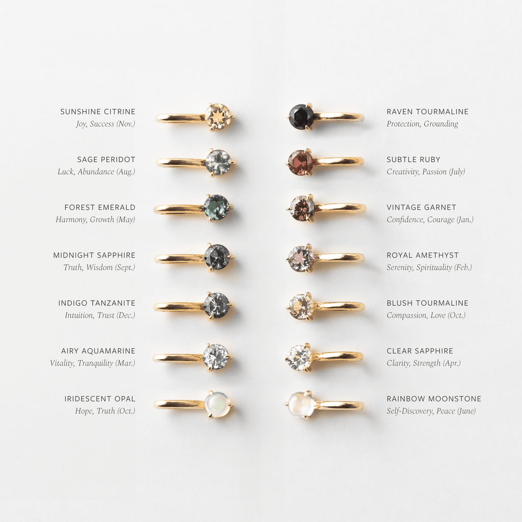 Solid Gold Flora Birthstone Necklace