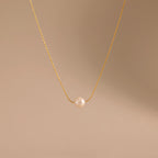 Tiny Pearl Dot Necklace Silver 18K Gold Plated