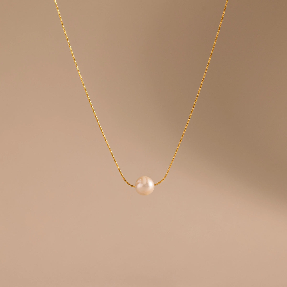 Tiny Pearl Dot Necklace Silver 18K Gold Plated