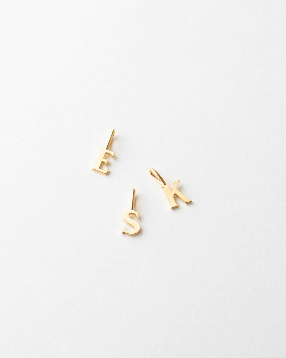 14k Serif Initial Pendant