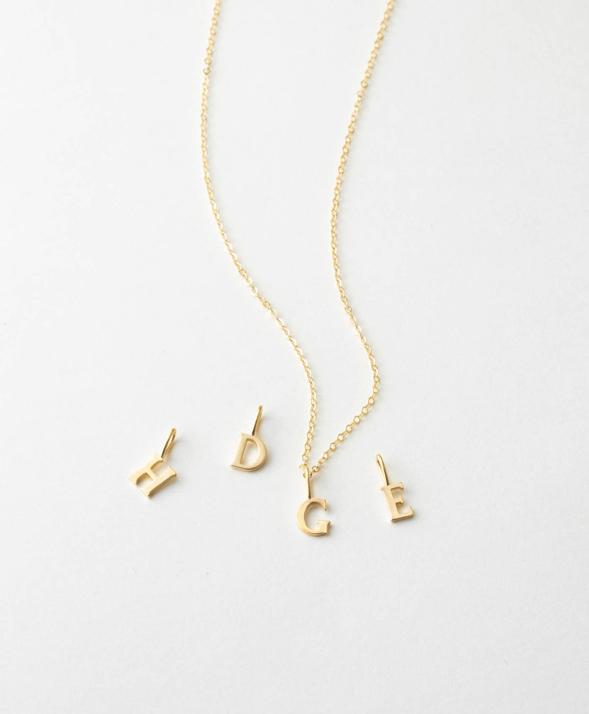 14k Dainty Serif Initial Necklace