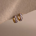 Staggered Baguette Birthstone Huggies Silver 18K Gold Plated
