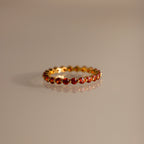 Lace Eternity Birthstone Ring Silver 18K Gold Plated