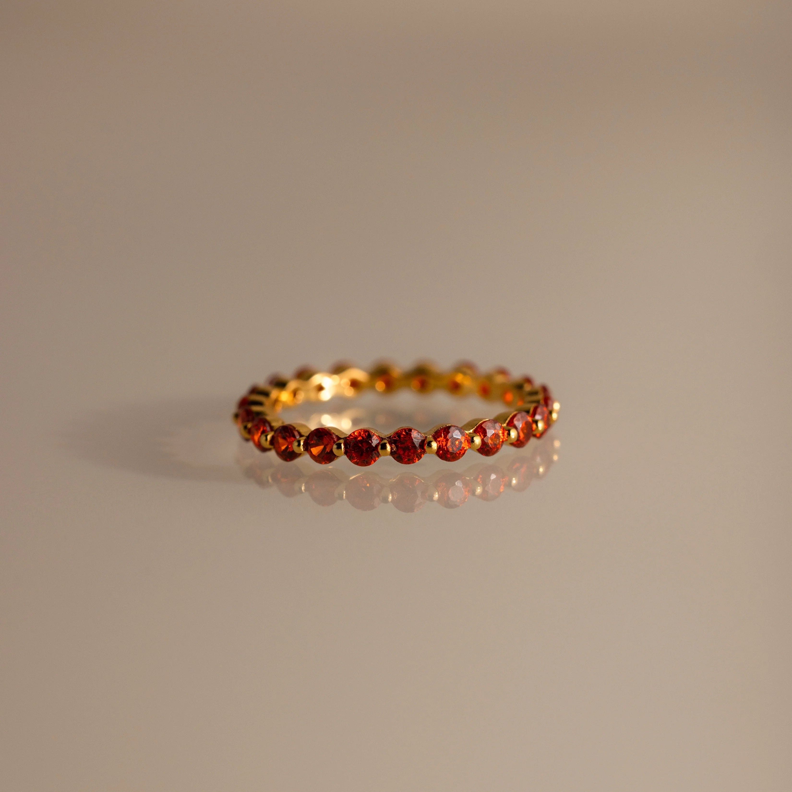 Lace Eternity Birthstone Ring Silver 18K Gold Plated