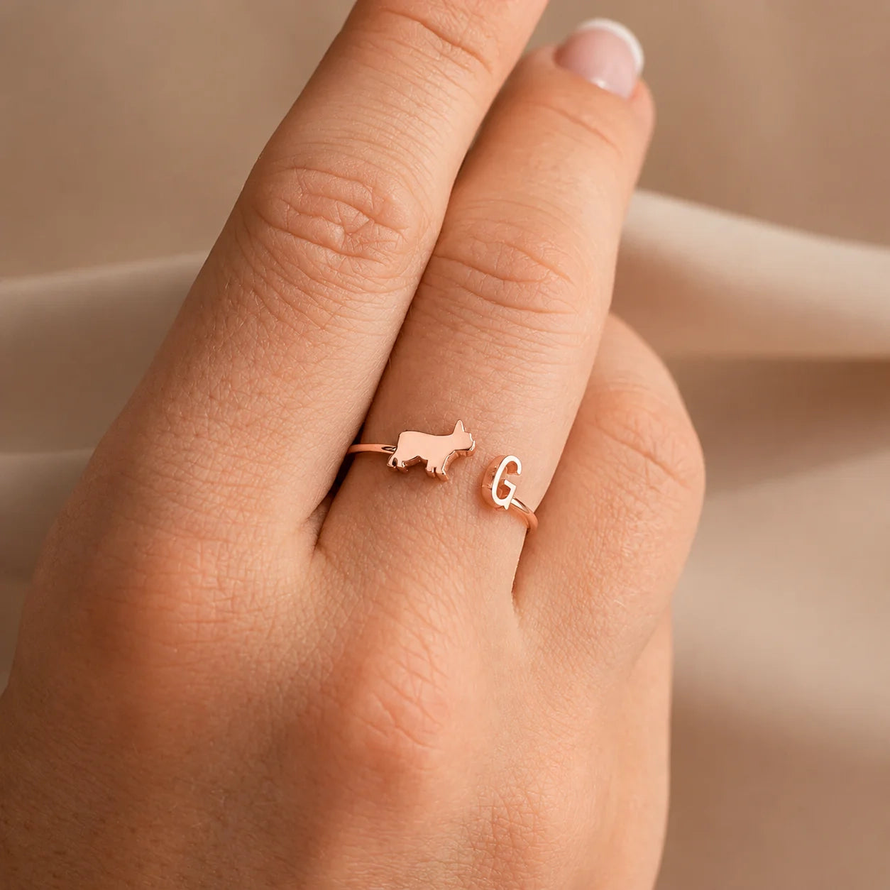 Duo Pet Initial Ring