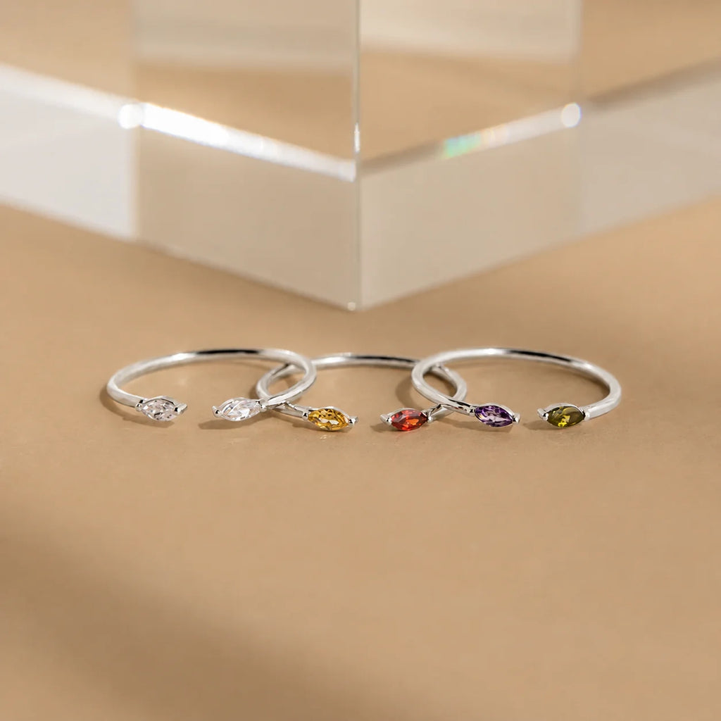 Duo Marquise Birthstone Ring