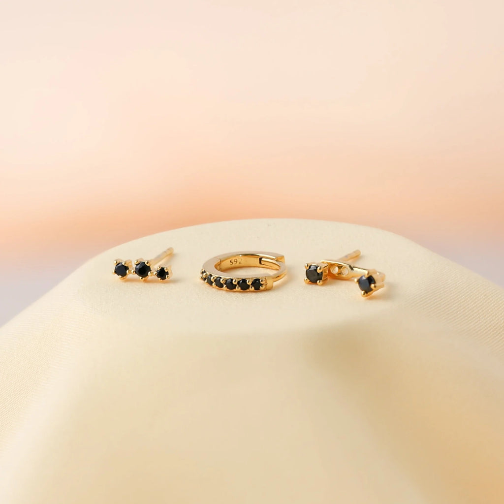 Black Diamond Earrings Set