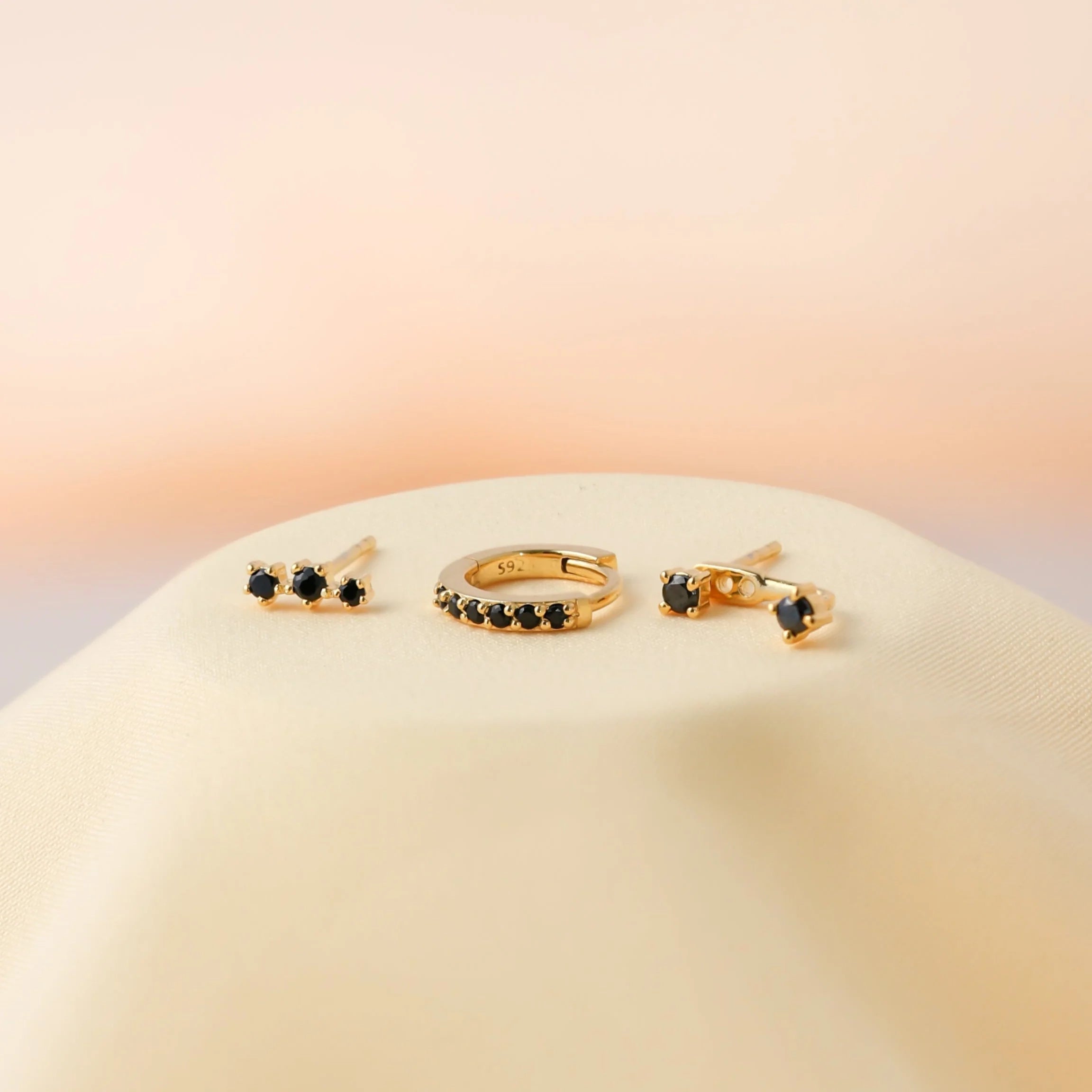 Black Diamond Earrings Set