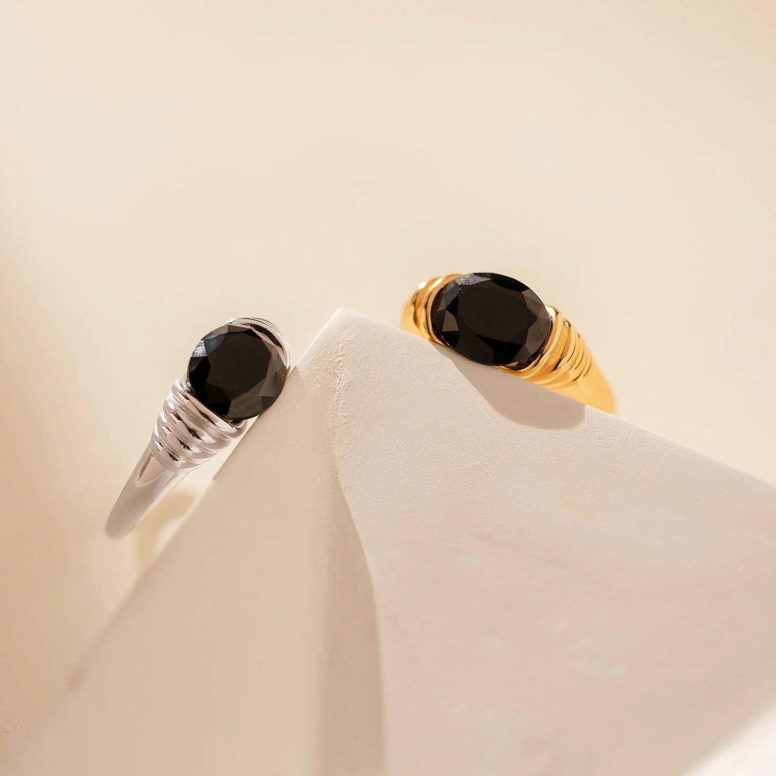 Dusk Signet Ring with Black Onyx Stone
