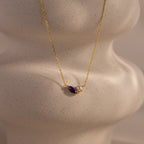 Marquise Birthstone Pearl Necklace Silver 18K Gold Plated