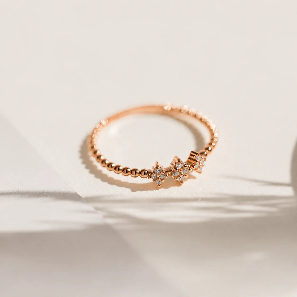 Jasmine Beaded Diamond Ring