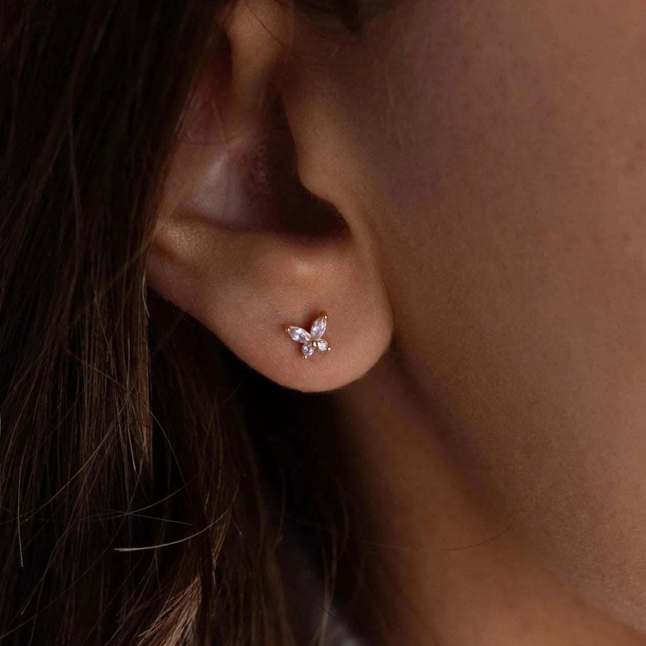 Mini Butterfly Birthstone Studs