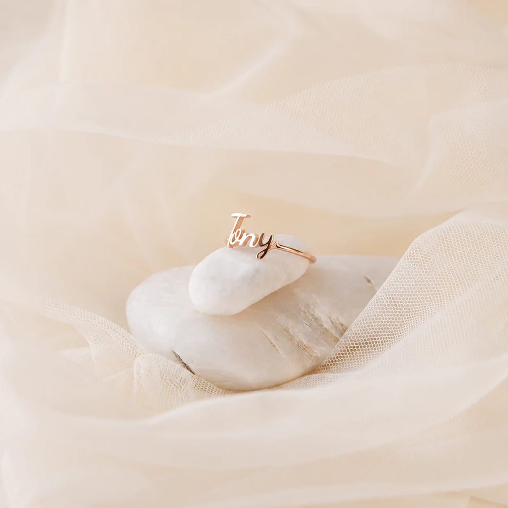 Grace Script Name Ring
