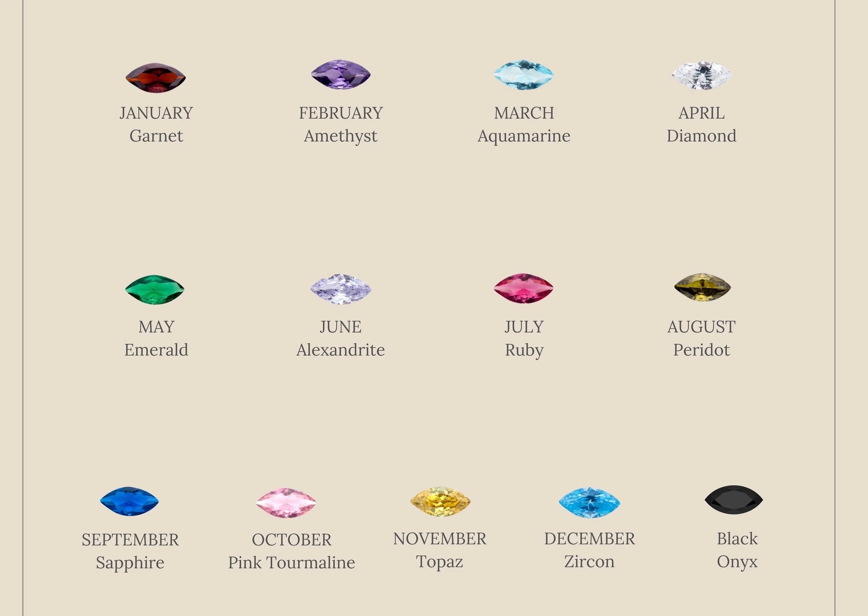 Triple Marquise Birthstone Ring