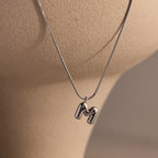 Bubble Letter Necklace Silver 18K Gold Plated