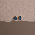 Birthstone Flatback Studs Silver 18K Gold Plated