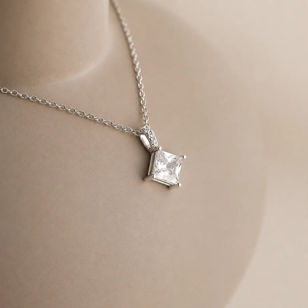 Princess Cut CZ Diamond Pendant