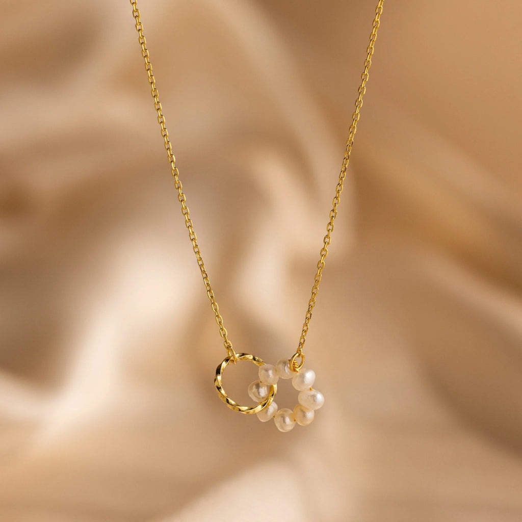 Twisted Pearl Necklace Silver 18K Gold Plated