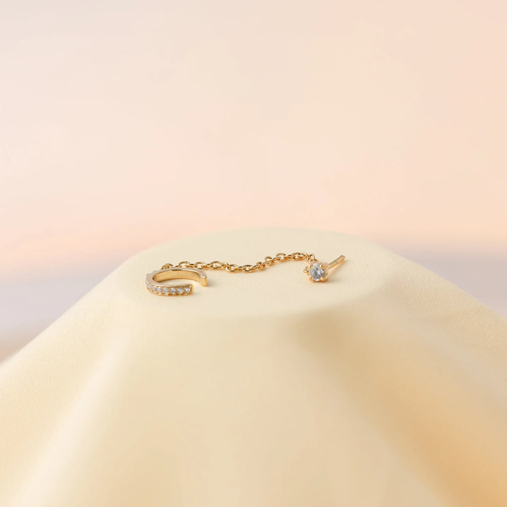 Pave Chain Ear Cuffs