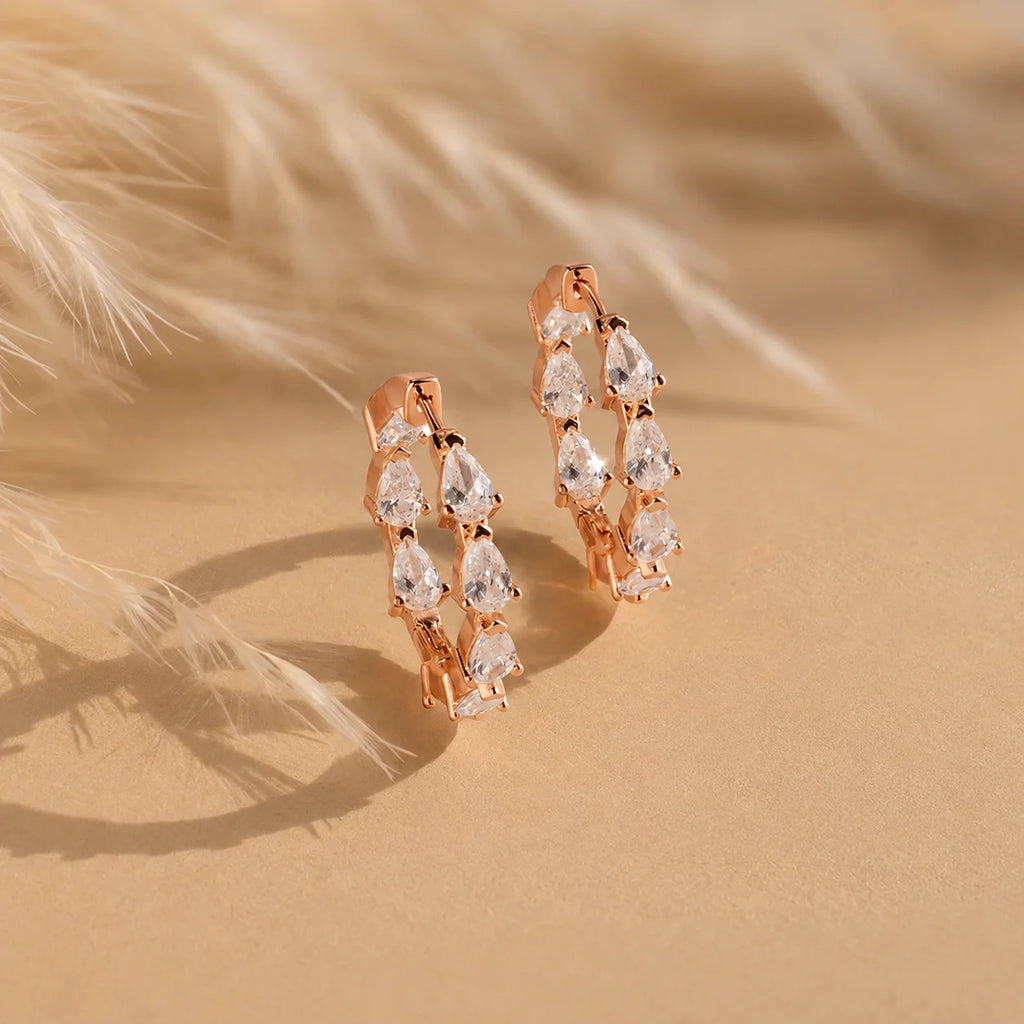 Double-Sided Pear Diamond Hoops