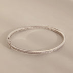 Diamond Tennis Bangle Silver 18K Gold Plated