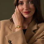 Oval Infinity Link Timepiece Silver 18K Gold Plated