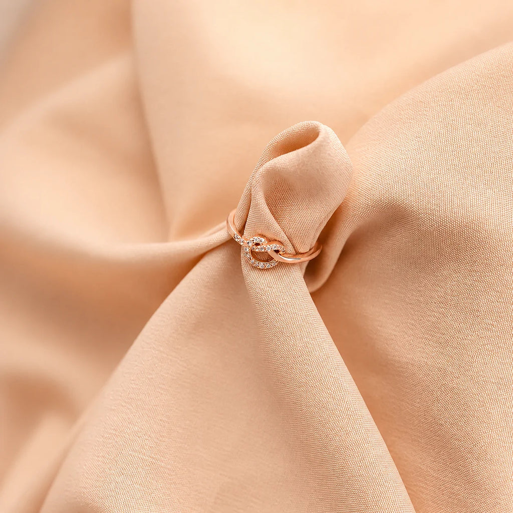 Eternal Love: Diamond Heart Knot Ring