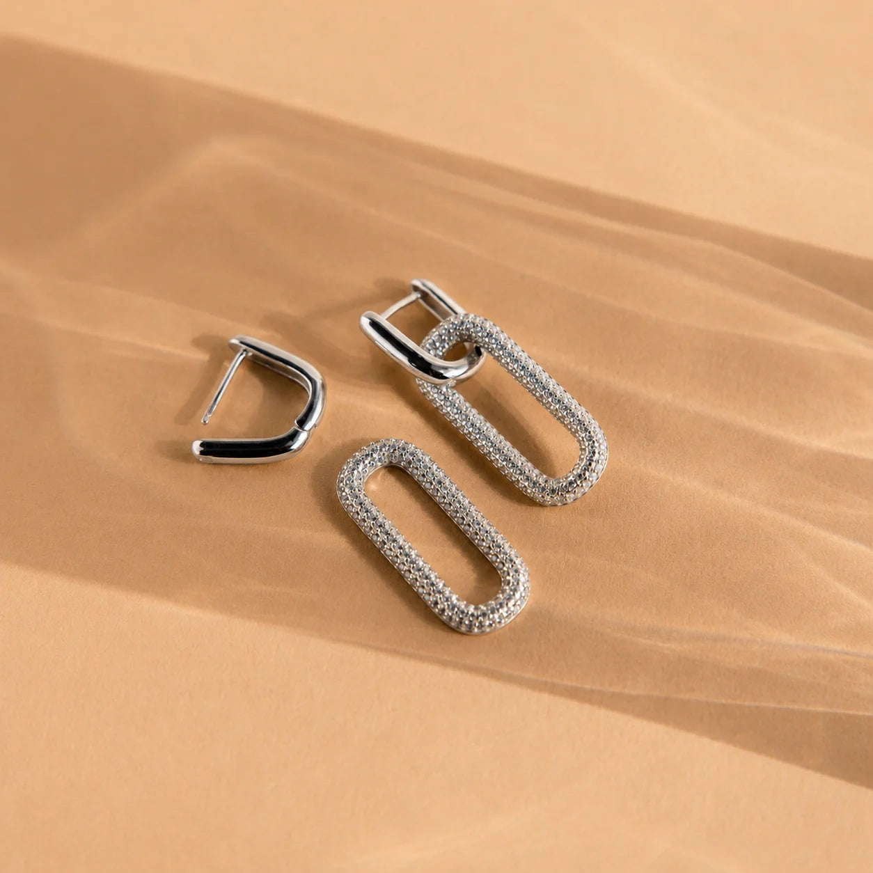 Pave Link Hoops