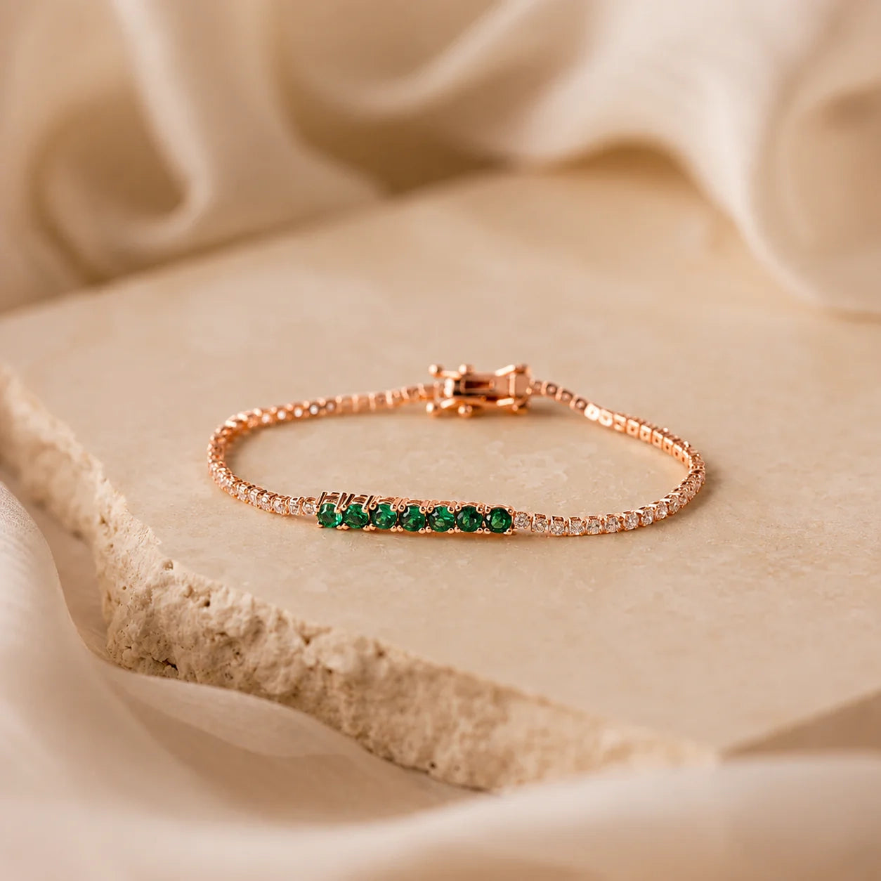 Emerald Diamond Tennis Bracelet