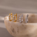 Lace Diamond Hoops Silver 18K Gold Plated