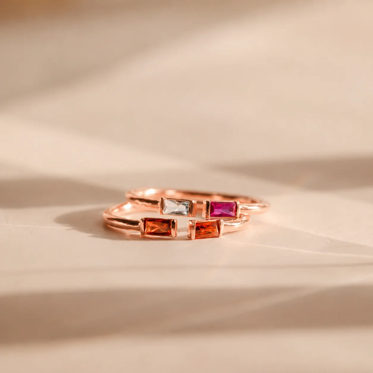 Duo Baguette Birthstone Ring