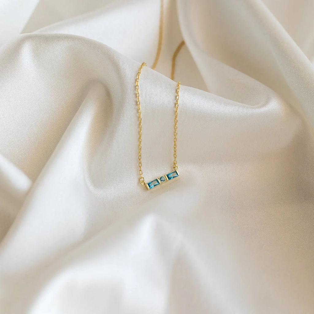Initial Morse Code Birthstone Necklace