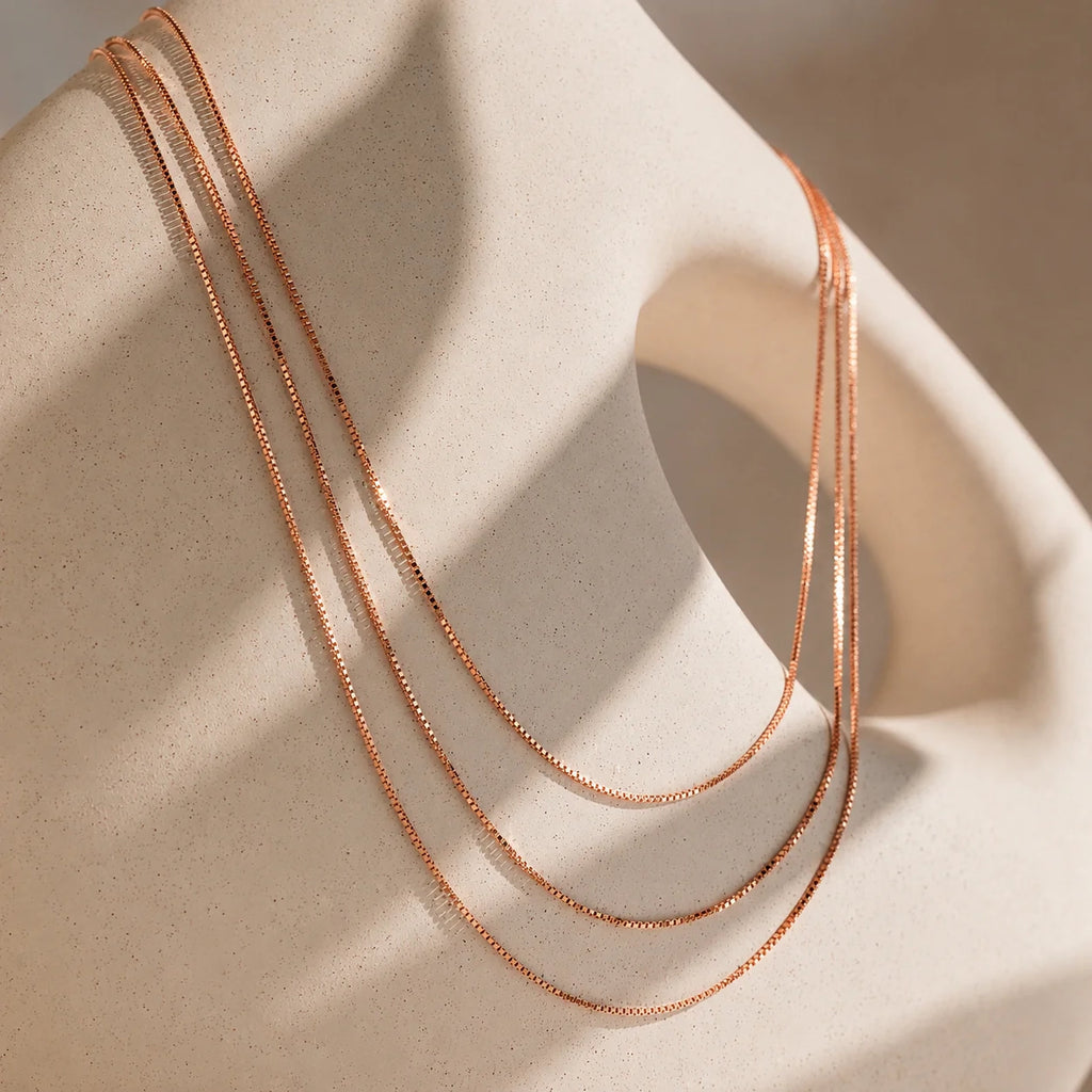 Triple Box Chain Necklace