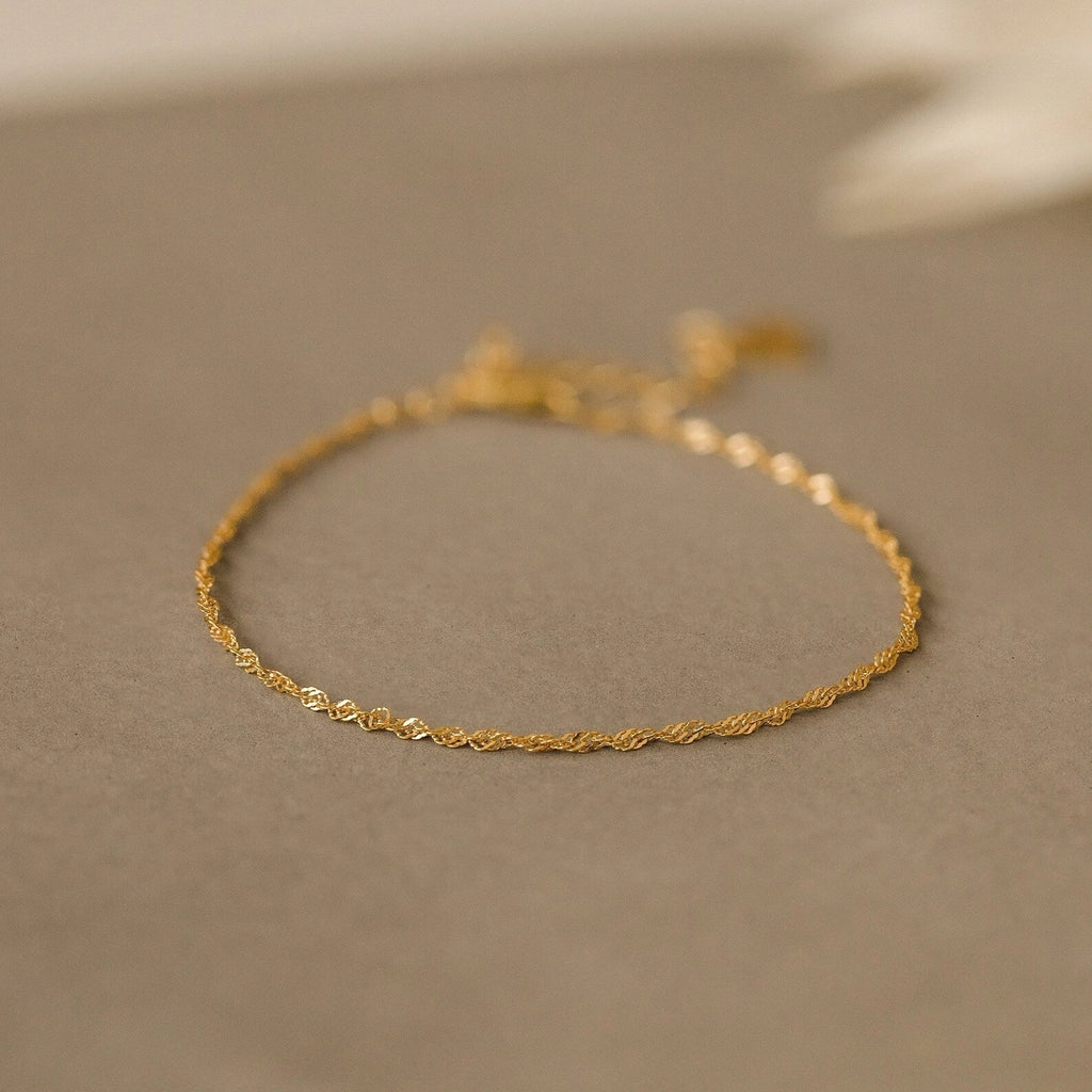 Delicate Singapore Twist Chain Bracelet