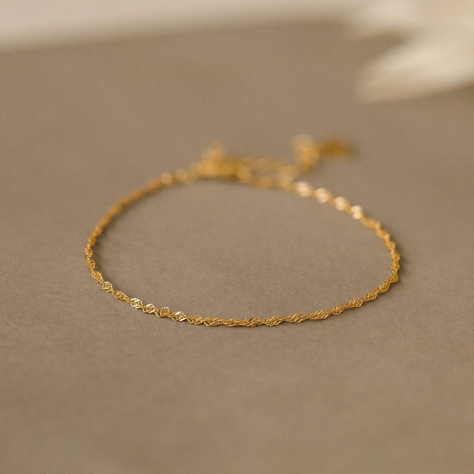 Delicate Singapore Twist Chain Bracelet