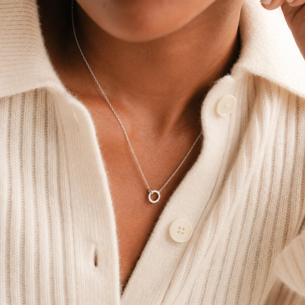 Elegant Interlocking Charm Necklace