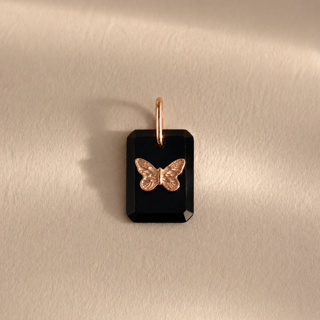 Midnight Onyx Butterfly Charm