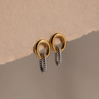 Twisted Link Earrings Silver 18K Gold Plated