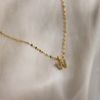 Dainty Pave Letter Necklace Silver 18K Gold Plated