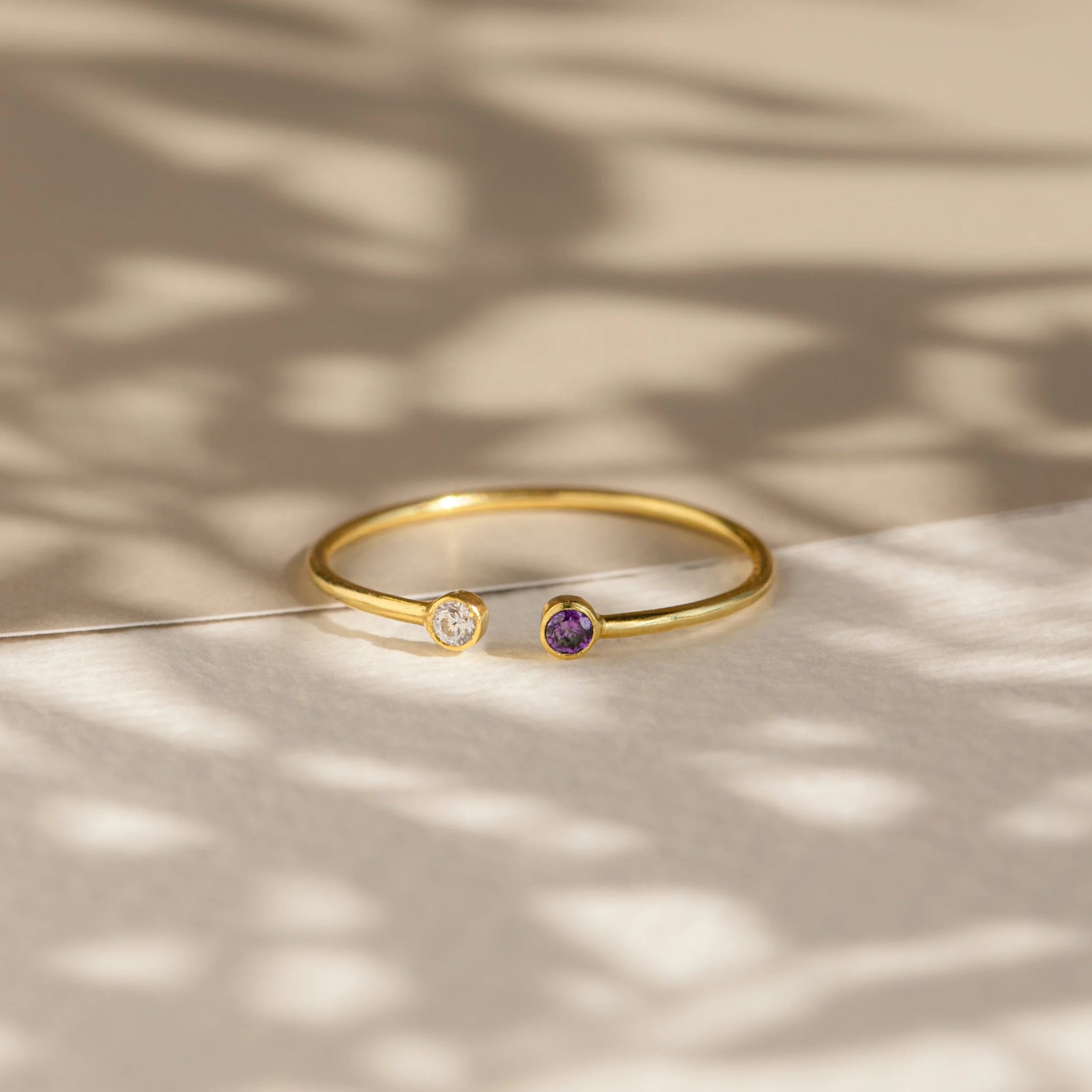 Tiny Dual Birthstone Ring