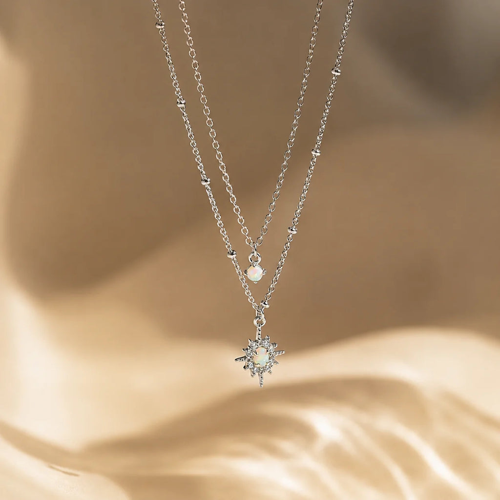 Opal Star Duo Necklace