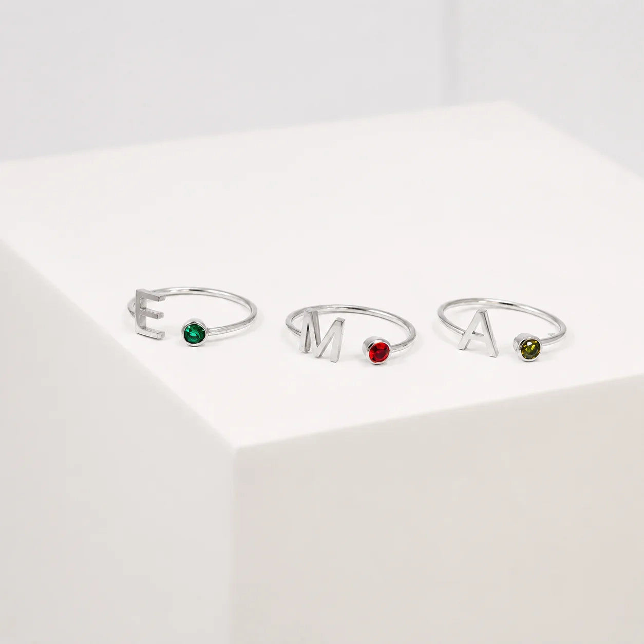 Alex Initial Birthstone Ring