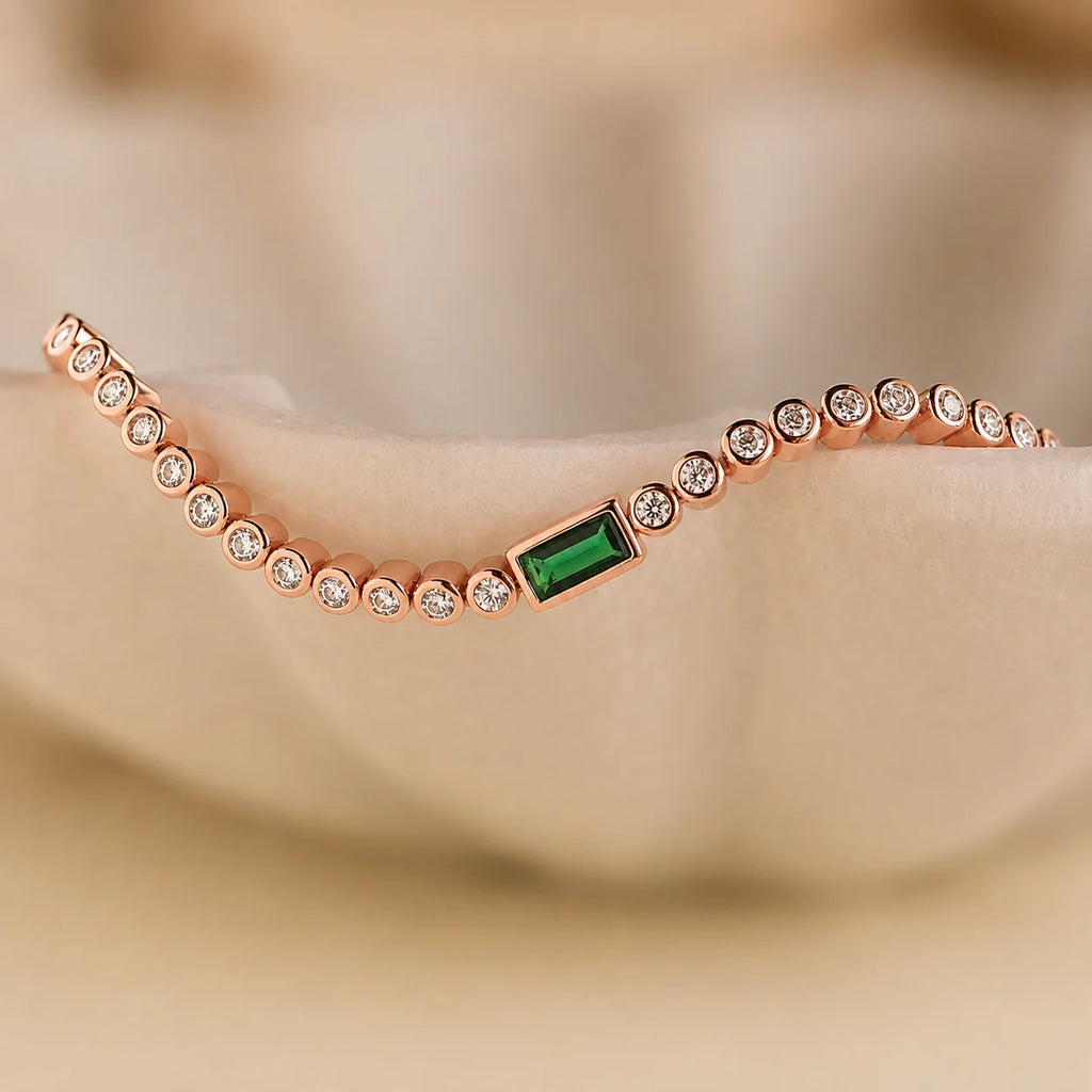 Emerald Baguette Tennis Bracelet