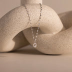 Dainty Pave Letter Necklace Silver 18K Gold Plated