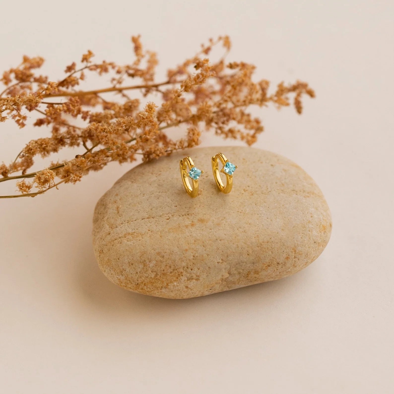 Athena Birthstone Huggies Silver 18K Gold Plated