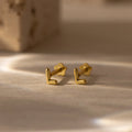 Bubble Initial Flatback Studs Silver 18K Gold Plated