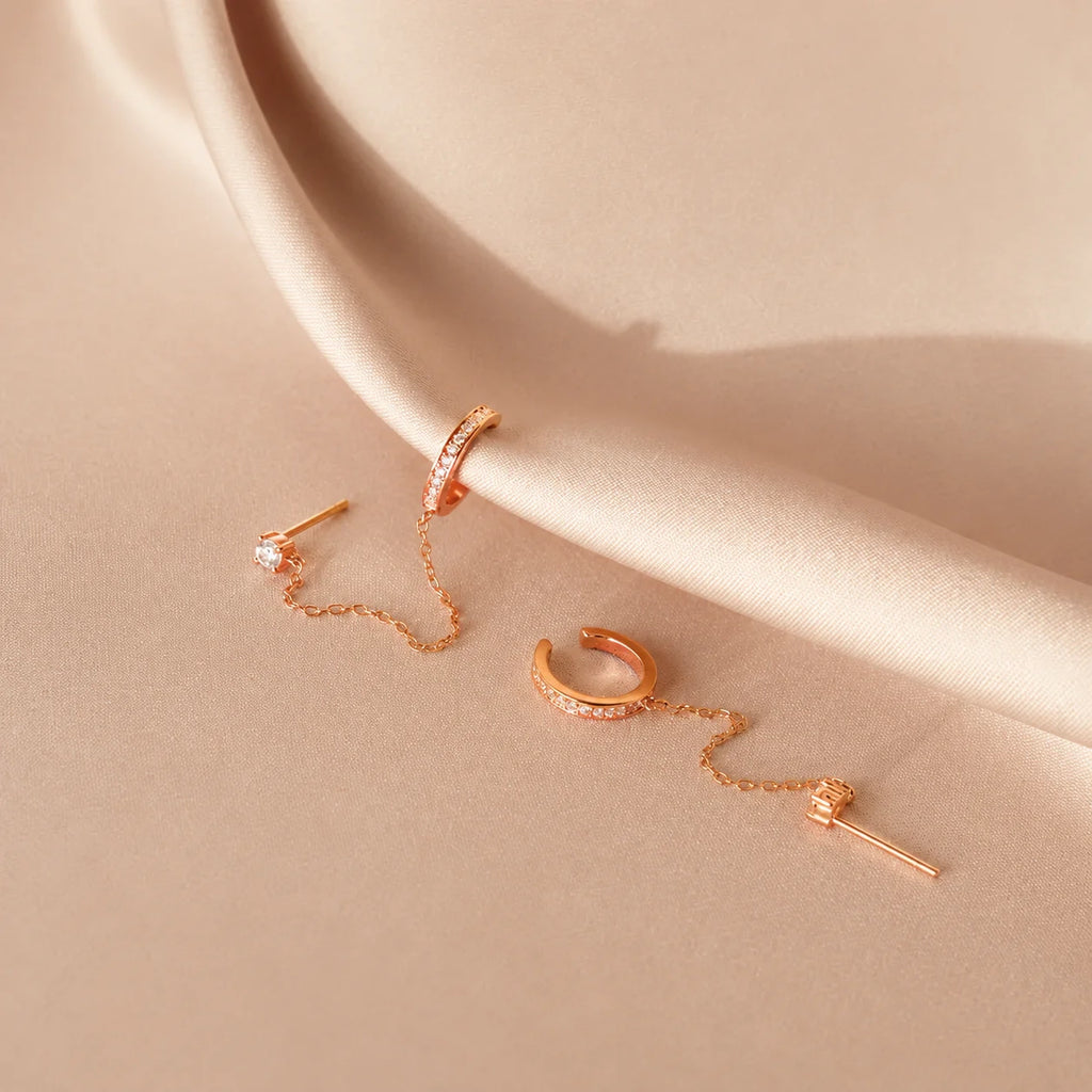 Pave Chain Ear Cuffs