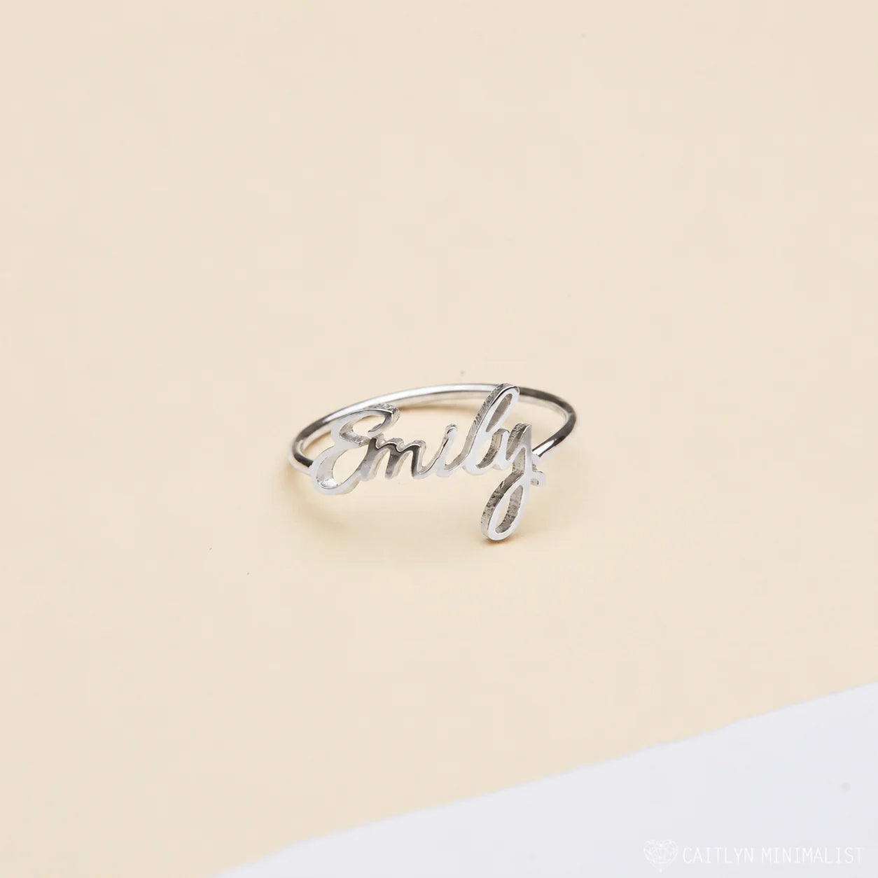 Grace Script Name Ring