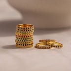 Art Deco Birthstone Eternity Ring Silver 18K Gold Plated