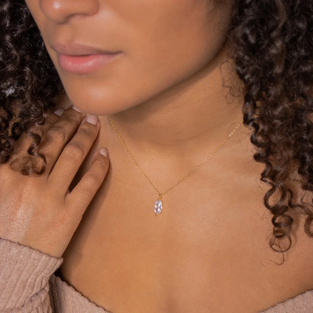 Elegant Romance: Athens Marquise Diamond Necklace